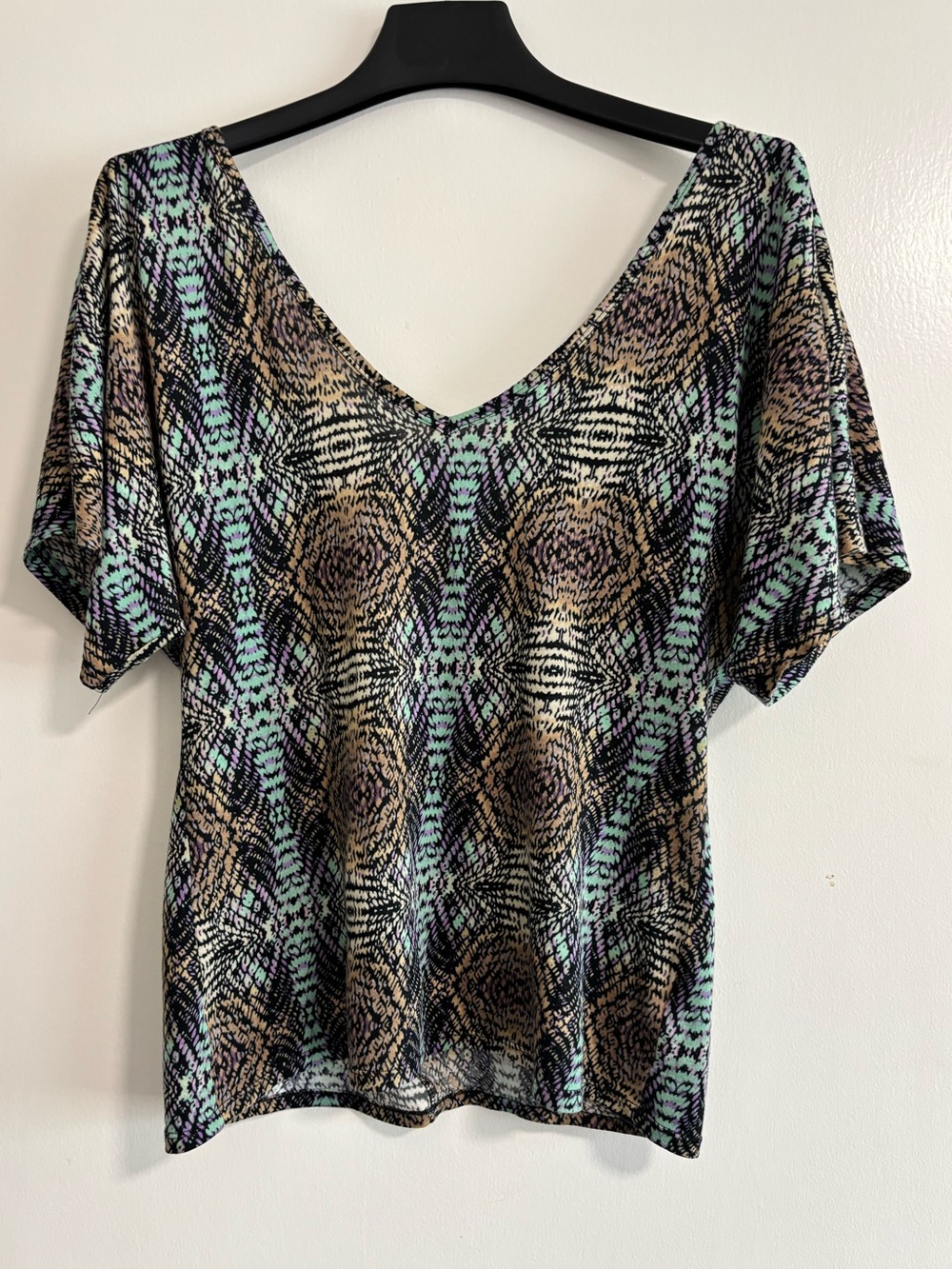 Tee Shop Soft V-Neck Blouse w/Fun Back